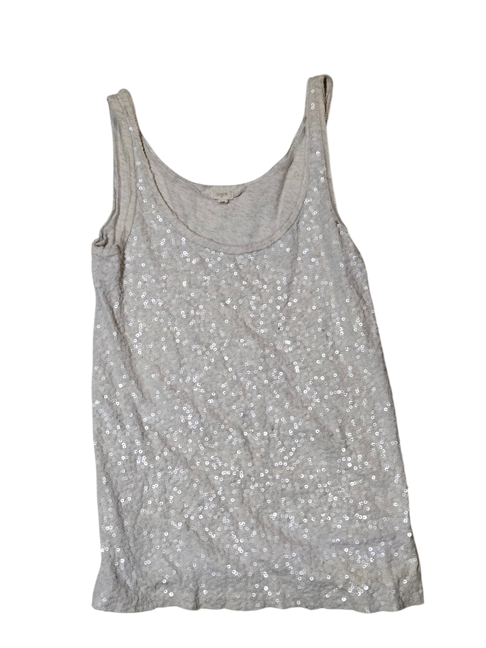 J. Crew Silver Sequin Scoop Tank